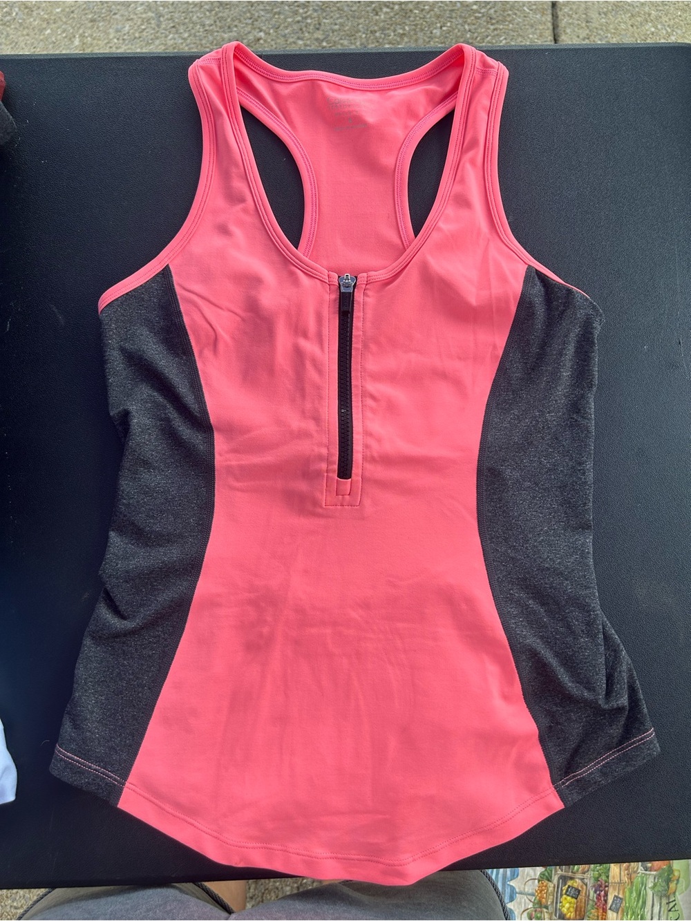Women's Pink Racerback Zip-Front Active Tank Top